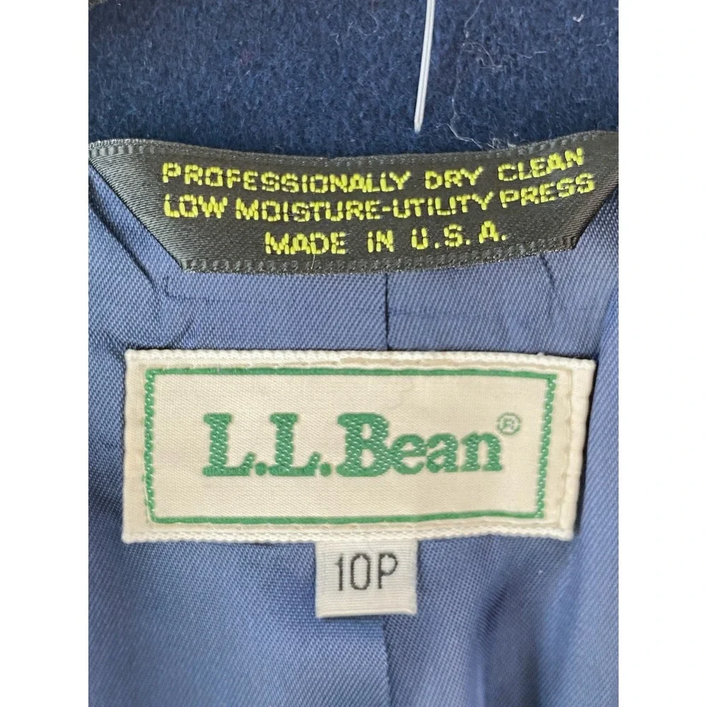 LL Bean Womens Blazer 10P Navy Wool Cashmere Vintage Jacket Petite‎ Old Money